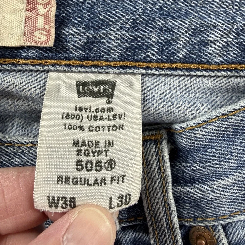 Vintage Levi 505 Jeans Mens 36x30 (Fits 32x28) Regular Heavily‎ Distressed Stain